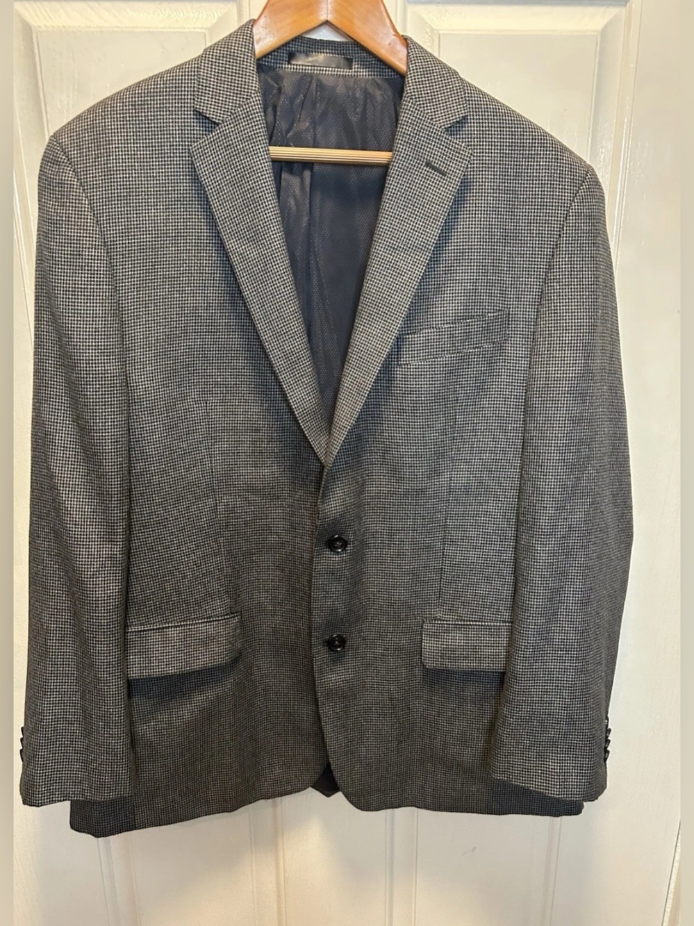 Michael Kors Blazer Sport Coat Mens 42R Gray Micro-Check Houndstooth 2-Button